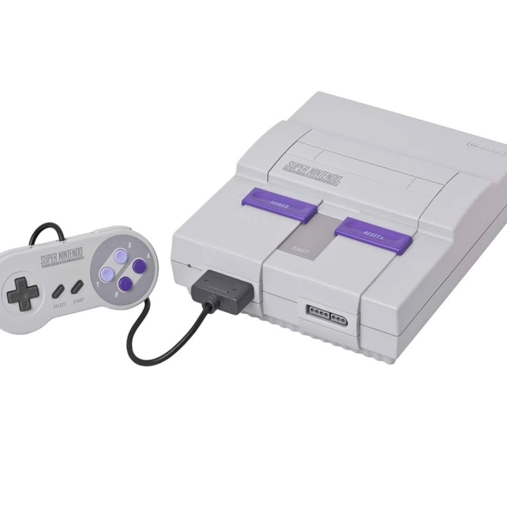 Super NES mini Console - Gray and Purple.